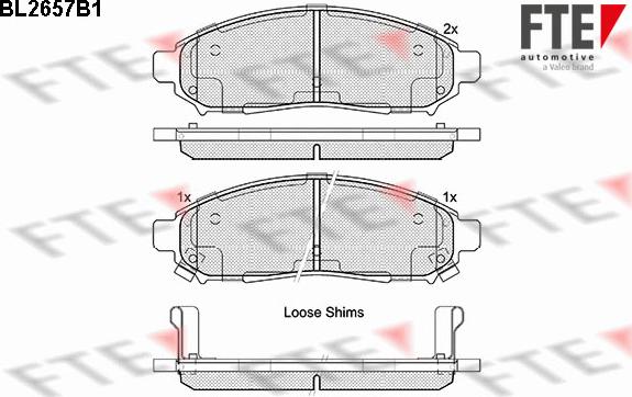 FTE BL2657B1 - Bremsbelagsatz, Scheibenbremse alexcarstop-ersatzteile.com