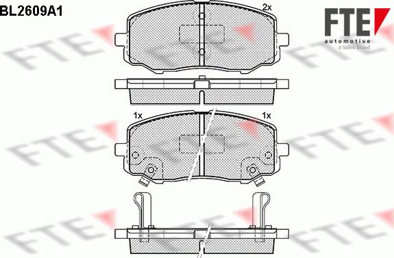 FTE BL2609A1 - Bremsbelagsatz, Scheibenbremse alexcarstop-ersatzteile.com