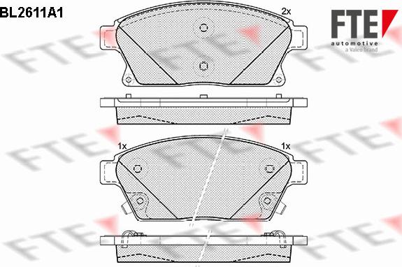 FTE BL2611A1 - Bremsbelagsatz, Scheibenbremse alexcarstop-ersatzteile.com