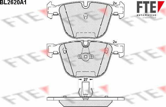 FTE BL2620A1 - Bremsbelagsatz, Scheibenbremse alexcarstop-ersatzteile.com