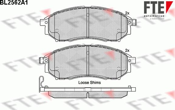 FTE BL2562A1 - Bremsbelagsatz, Scheibenbremse alexcarstop-ersatzteile.com