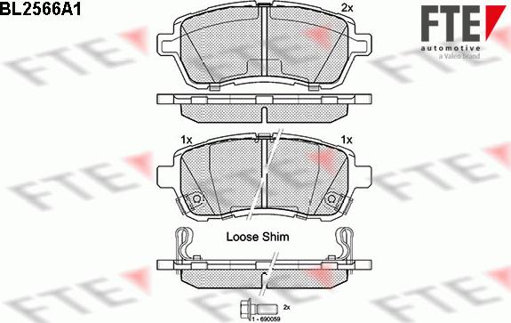 FTE BL2566A1 - Bremsbelagsatz, Scheibenbremse alexcarstop-ersatzteile.com