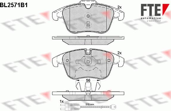 FTE BL2571B1 - Bremsbelagsatz, Scheibenbremse alexcarstop-ersatzteile.com