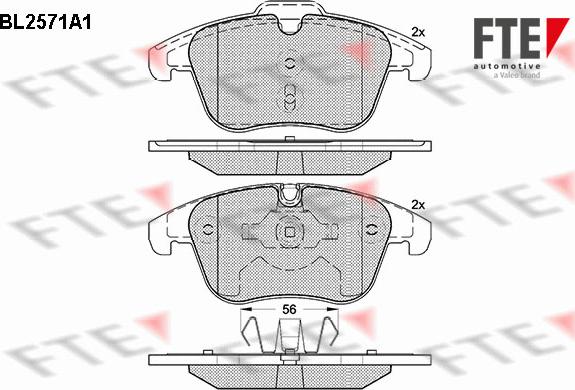 FTE BL2571A1 - Bremsbelagsatz, Scheibenbremse alexcarstop-ersatzteile.com