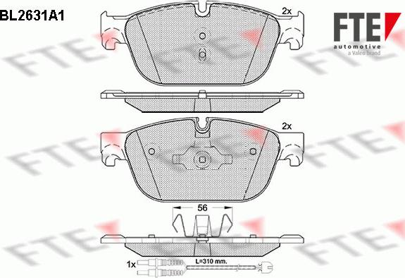 FTE BL2631A1 - Bremsbelagsatz, Scheibenbremse alexcarstop-ersatzteile.com