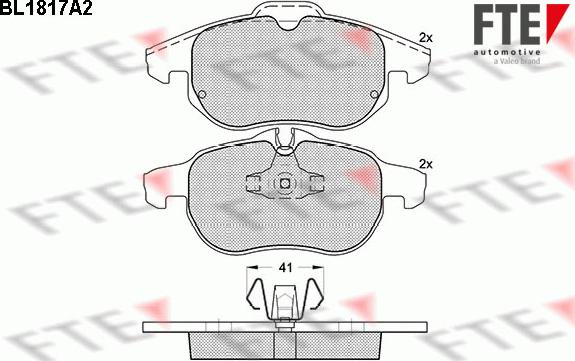 FTE BL1817A2 - Bremsbelagsatz, Scheibenbremse alexcarstop-ersatzteile.com