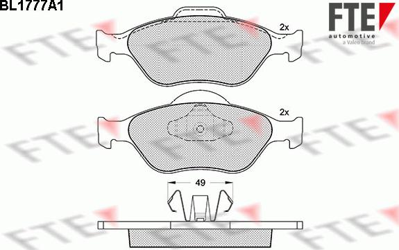 FTE BL1777A1 - Bremsbelagsatz, Scheibenbremse alexcarstop-ersatzteile.com