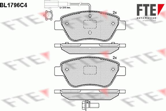 FTE BL1796C4 - Bremsbelagsatz, Scheibenbremse alexcarstop-ersatzteile.com