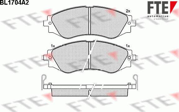 FTE BL1704A2 - Bremsbelagsatz, Scheibenbremse alexcarstop-ersatzteile.com