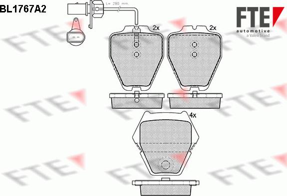 FTE BL1767A2 - Bremsbelagsatz, Scheibenbremse alexcarstop-ersatzteile.com