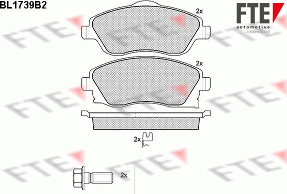 FTE BL1739B2 - Bremsbelagsatz, Scheibenbremse alexcarstop-ersatzteile.com