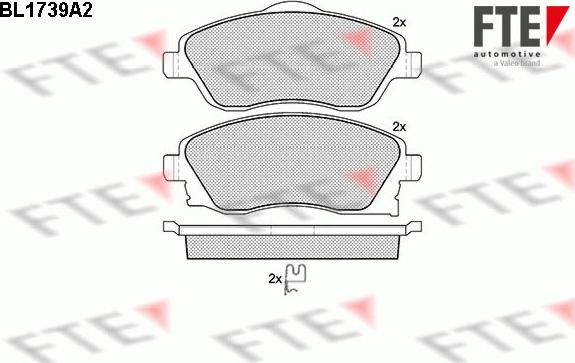 FTE BL1739A2 - Bremsbelagsatz, Scheibenbremse alexcarstop-ersatzteile.com