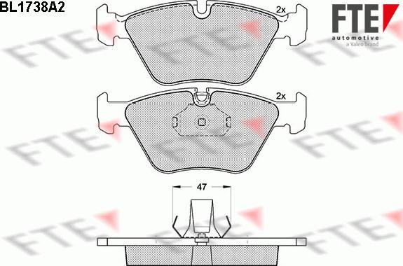 FTE BL1738A2 - Bremsbelagsatz, Scheibenbremse alexcarstop-ersatzteile.com