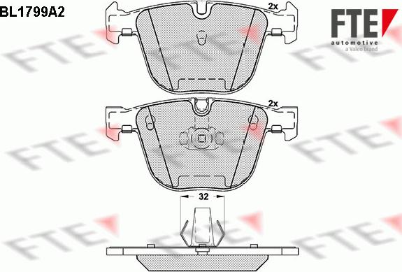 FTE BL1799A2 - Bremsbelagsatz, Scheibenbremse alexcarstop-ersatzteile.com