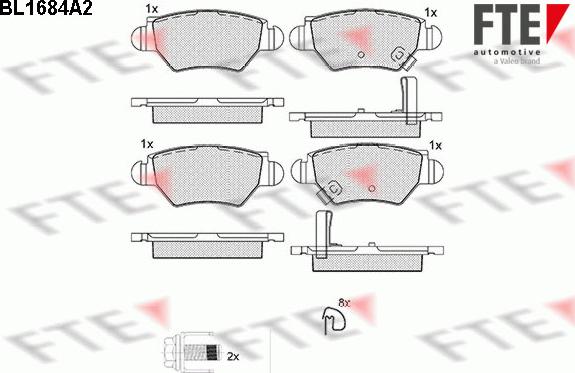 FTE BL1684A2 - Bremsbelagsatz, Scheibenbremse alexcarstop-ersatzteile.com