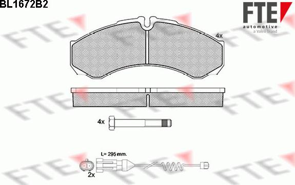 FTE BL1672B2 - Bremsbelagsatz, Scheibenbremse alexcarstop-ersatzteile.com