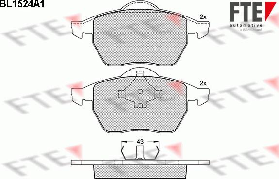 FTE BL1524A1 - Bremsbelagsatz, Scheibenbremse alexcarstop-ersatzteile.com