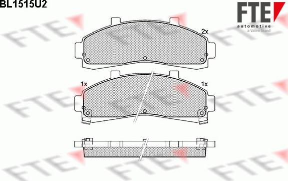 FTE BL1515U2 - Bremsbelagsatz, Scheibenbremse alexcarstop-ersatzteile.com