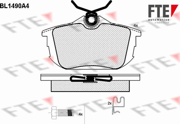 FTE BL1490A4 - Bremsbelagsatz, Scheibenbremse alexcarstop-ersatzteile.com