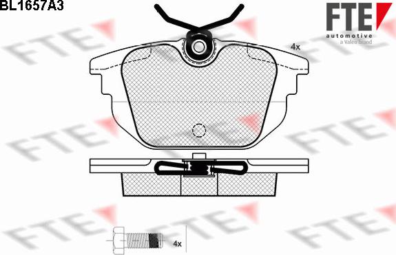 FTE BL1657A3 - Bremsbelagsatz, Scheibenbremse alexcarstop-ersatzteile.com