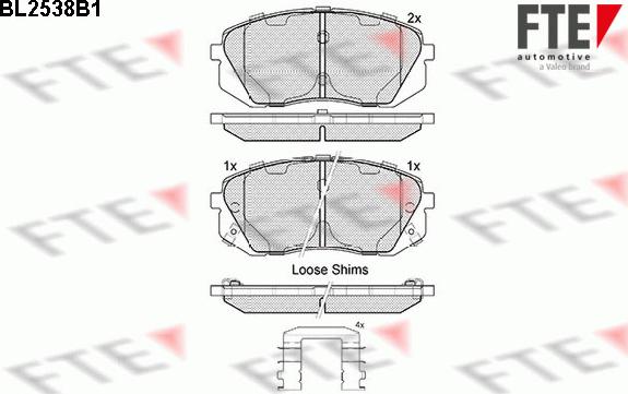 FTE BL2538B1 - Bremsbelagsatz, Scheibenbremse alexcarstop-ersatzteile.com