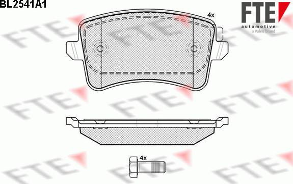 FTE BL2541A1 - Bremsbelagsatz, Scheibenbremse alexcarstop-ersatzteile.com