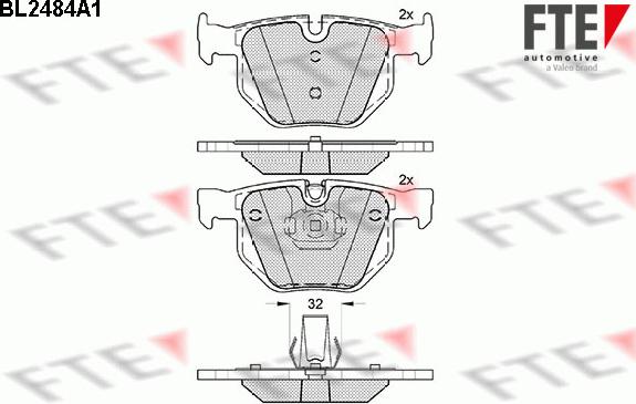 FTE BL2484A1 - Bremsbelagsatz, Scheibenbremse alexcarstop-ersatzteile.com