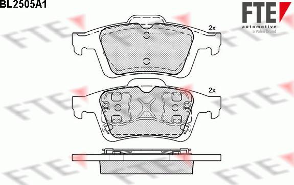 FTE BL2505A1 - Bremsbelagsatz, Scheibenbremse alexcarstop-ersatzteile.com