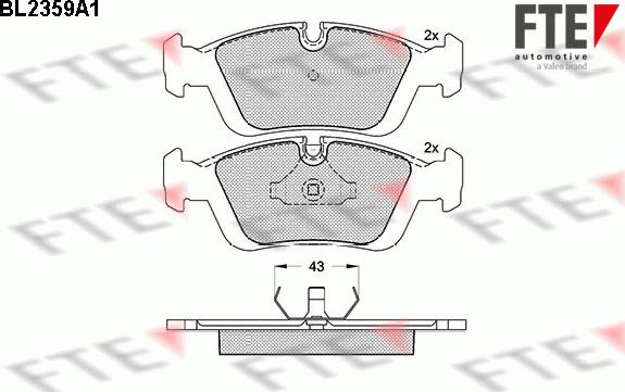 FTE BL2359A1 - Bremsbelagsatz, Scheibenbremse alexcarstop-ersatzteile.com