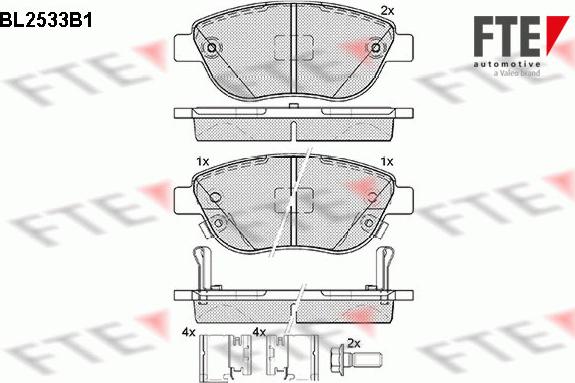 FTE BL2533B1 - Bremsbelagsatz, Scheibenbremse alexcarstop-ersatzteile.com