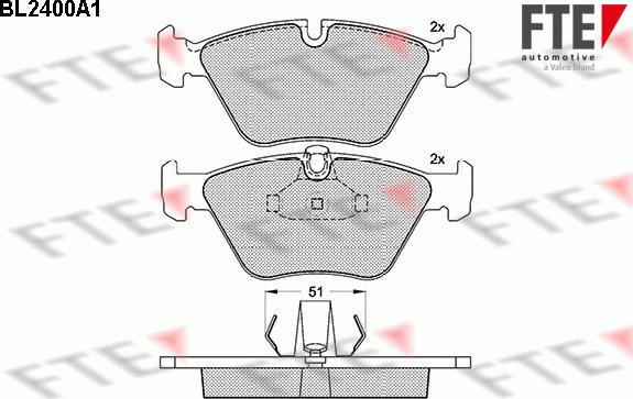 FTE BL2400A1 - Bremsbelagsatz, Scheibenbremse alexcarstop-ersatzteile.com