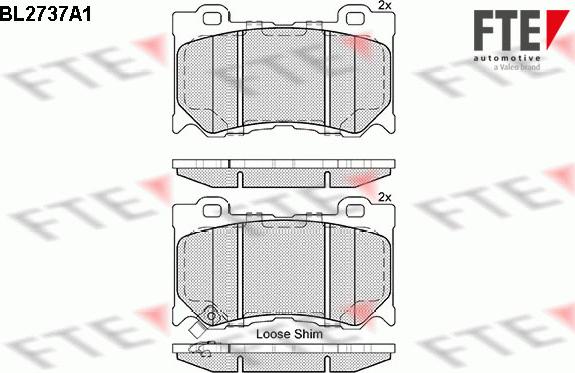 FTE BL2737A1 - Bremsbelagsatz, Scheibenbremse alexcarstop-ersatzteile.com