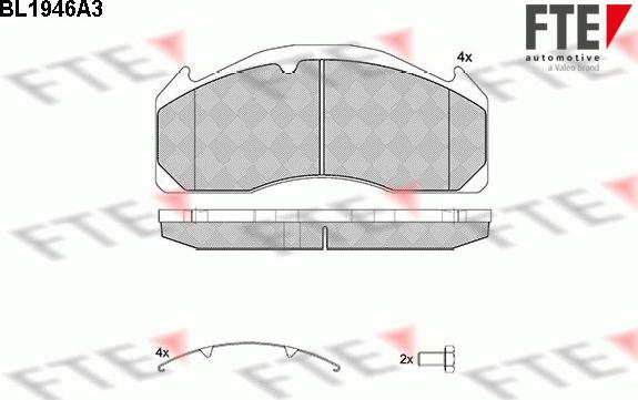 FTE BL1946A3 - Bremsbelagsatz, Scheibenbremse alexcarstop-ersatzteile.com