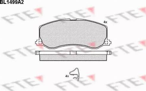 FTE BL1499A2 - Bremsbelagsatz, Scheibenbremse alexcarstop-ersatzteile.com