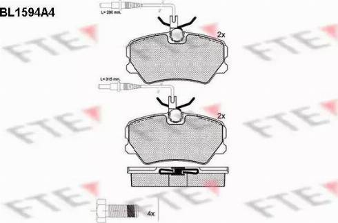 FTE BL1594A4 - Bremsbelagsatz, Scheibenbremse alexcarstop-ersatzteile.com