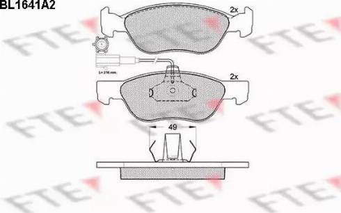 FTE BL1641A2 - Bremsbelagsatz, Scheibenbremse alexcarstop-ersatzteile.com