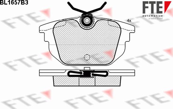 FTE BL1657B3 - Bremsbelagsatz, Scheibenbremse alexcarstop-ersatzteile.com