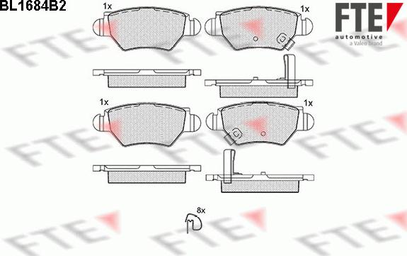 FTE BL1684B2 - Bremsbelagsatz, Scheibenbremse alexcarstop-ersatzteile.com