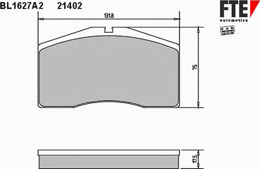 FTE BL1627A2 - Bremsbelagsatz, Scheibenbremse alexcarstop-ersatzteile.com