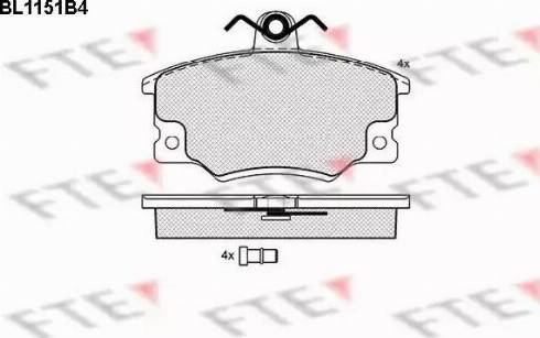 FTE BL1151B4 - Bremsbelagsatz, Scheibenbremse alexcarstop-ersatzteile.com