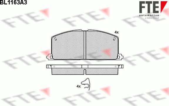 FTE BL1163A3 - Bremsbelagsatz, Scheibenbremse alexcarstop-ersatzteile.com