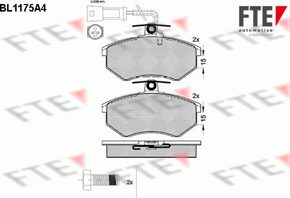 FTE BL1175A4 - Bremsbelagsatz, Scheibenbremse alexcarstop-ersatzteile.com