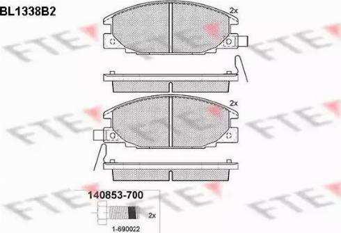 FTE BL1338B2 - Bremsbelagsatz, Scheibenbremse alexcarstop-ersatzteile.com