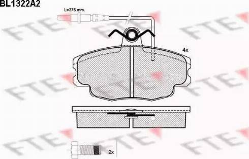 FTE BL1322A2 - Bremsbelagsatz, Scheibenbremse alexcarstop-ersatzteile.com