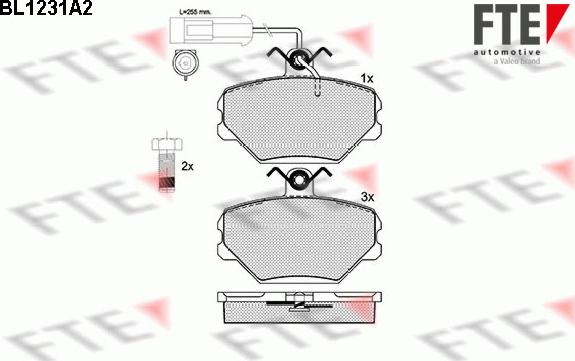 FTE BL1231A2 - Bremsbelagsatz, Scheibenbremse alexcarstop-ersatzteile.com