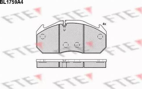 FTE BL1759A4 - Bremsbelagsatz, Scheibenbremse alexcarstop-ersatzteile.com