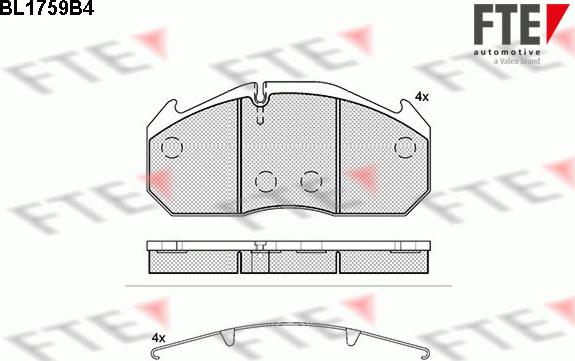 FTE BL1759B4 - Bremsbelagsatz, Scheibenbremse alexcarstop-ersatzteile.com