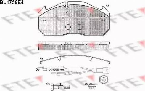 FTE BL1759E4 - Bremsbelagsatz, Scheibenbremse alexcarstop-ersatzteile.com