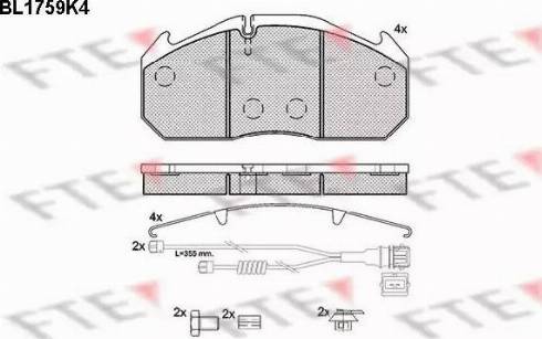 FTE BL1759K4 - Bremsbelagsatz, Scheibenbremse alexcarstop-ersatzteile.com