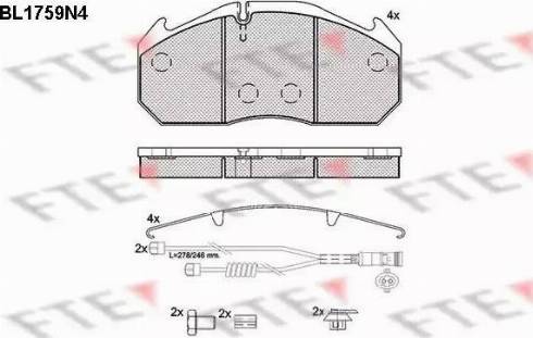 FTE BL1759N4 - Bremsbelagsatz, Scheibenbremse alexcarstop-ersatzteile.com